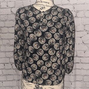 Anthropologie Maeve Women's Navy Patterned Top Size 0